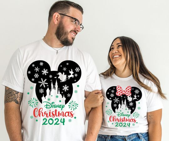 Disney Christmas 2024 Shirt Matching Christmas Disney shirt, Disney Christmas Minnie Mickey, Disney Christmas Shirt, Christmas Group Shirts