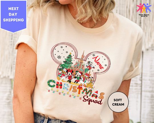 Custom Disney Christmas Squad Shirt, Disney Christmas Family Matching Shirt, Disney Christmas Vacation Shirt, Disney Christmas Squad Shirt