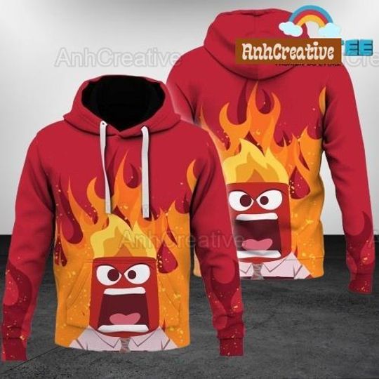 Anger Inside Out 2 Hoodie, Disney Inside Out Movie Shirt, Anger Hoodie, Inside Out Cosplay, Inside Out Costume, Inside Out Characters Hoodie