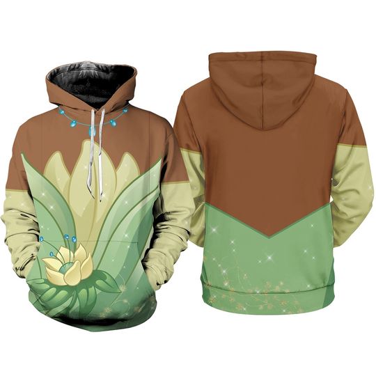 All Over Print Tiana Princess Hoodie, Princess and the Frog Shirt, Halloween Costume for Family Group Shirt, Princess Movie Shirt