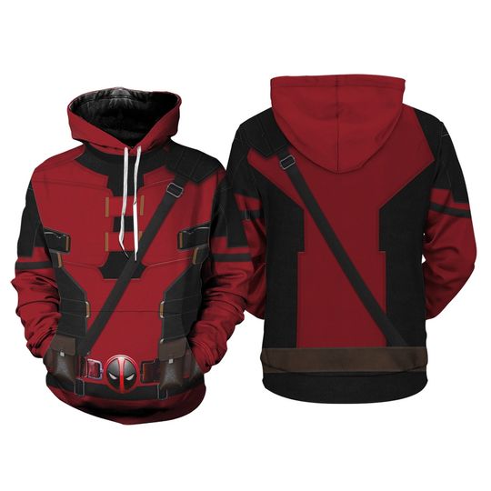 Deadpool And Wolverine 3D Full Over Print Shirts, Deadpool 3 Movie Shirts, Deadpool Superhero Cosplay Sweatshirt Hoodie, Halloween Cosplay