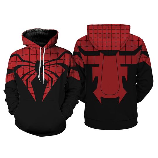 The Superior Spider-Man Suit 3D Full Over Print Hoodie, Spider Man Across The SpiderVerse Shirt, Spider Man Suit Sweatshirt, Spidey Cosplay
