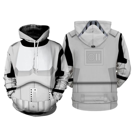 Stormtrooper Suit Full Over Print 3D Hoodie, Darth Vader Stormtrooper Halloween Cosplay Shirt, Starwars Galaxy Edge Sweatshirt Hoodie