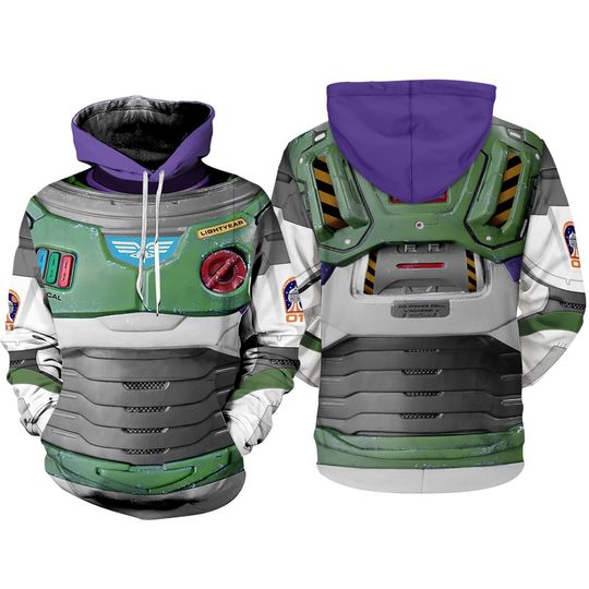 Buzz Lightyear Full Over Print 3D Hoodie, Toy Story Buzz Lightyear Halloween Cosplay Shirt, Toy Story Movie Magic Kingdom Sweatshirt Hoodie