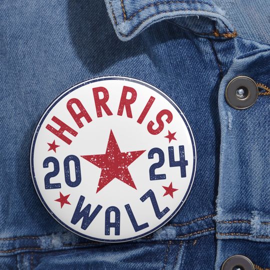 Harris Walz Pin Button, Kamala Harris 2024 Pin, Tim Walz, Madam President Kamala