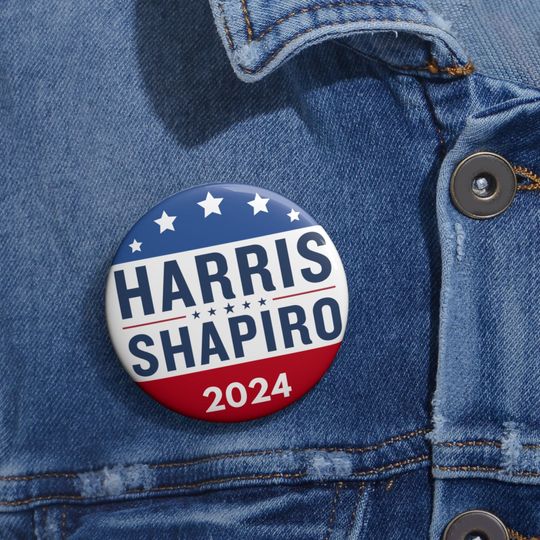 Harris Shapiro Pin Buttons Kamala Harris Button Harris Shapiro 2024 Pin Harris