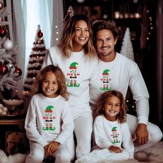 Christmas Matching Pajamas, Elf Squad Adult Shirt, Family Christmas Holiday Gifts, Christmas Family Matching Shirts, Holiday Pajamas
