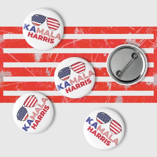 Kamala Harris for President Set of 5 pin buttons, Kamala for President, Kamala Harris Button