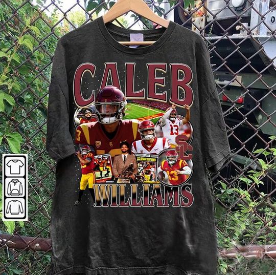 Vintage 90s Graphic Style Caleb Williams T-Shirt - Caleb Williams - Retro American Football Tee For Man and Woman Unisex T-Shirt