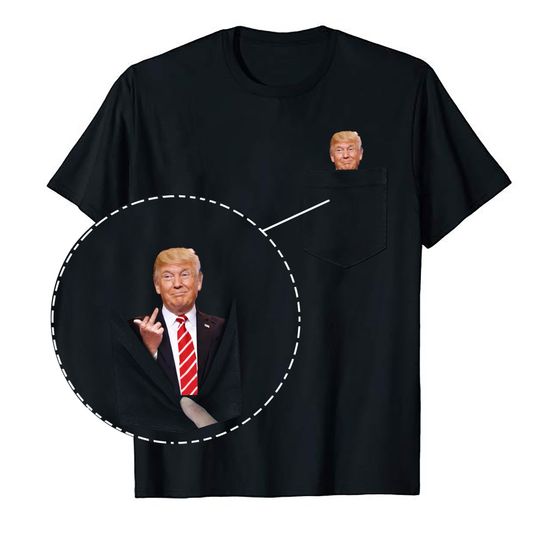 Funny Trump Hidden Middle Finger Pocket T-shirt, Funny Trump Shirt, Trump President Tee, Sarcastic Shirt, Trump Republican Shirt