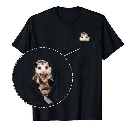 Funny Opossum Hidden Middle Finger Pocket T-shirt, Funny Opossum Shirt, Opossum Tee, Sarcastic Shirt, Opossum Lover Gifts
