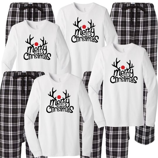 Merry Christmas Reindeer Pajamas, Merry Christmas Matching Family Pajamas, Christmas Gift, Family Matching Sleepwear