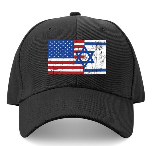 Israeli US Hybrid Flag, Israel IDF Tzahal Adjustable Hat, Heritage Hat, Patriotic Hat