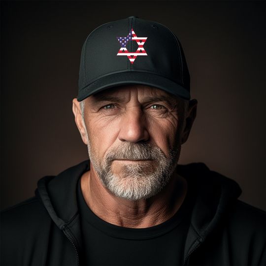 Israel USA Hybrid Flag, Israel IDF Tzahal Adjustable Hat, Heritage Hat, Patriotic Star Of David USA Flag