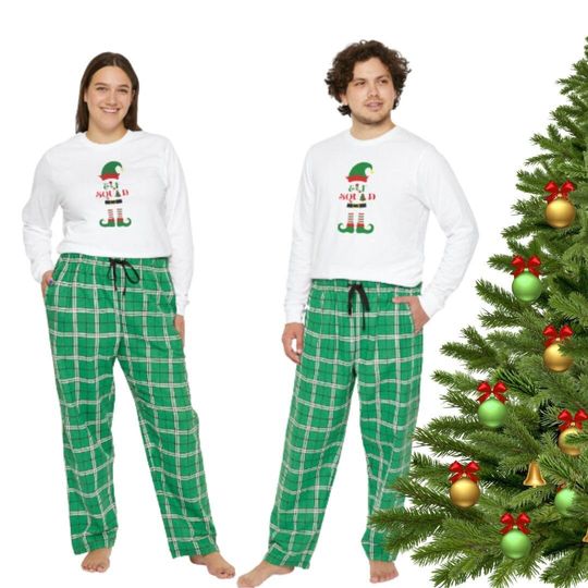 Christmas Matching Pajamas, Elf Squad Men's Long Sleeve Pajama Set, Family Christmas Holiday Gifts, Christmas Family Matching Shirts