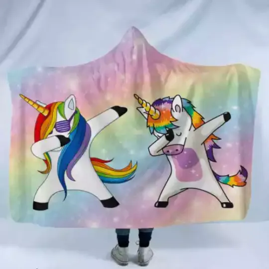 Two Dancing Wildebeests 3D Hooded Blanket, Warm and comfortable, Gift For Birthday/Chistmas/New Year, For Him/Her