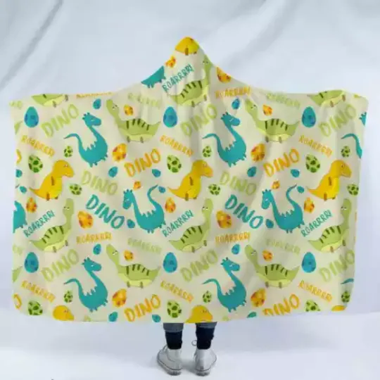 Cute Little Dinosaurs 3D Hooded Blanket, Warm and comfortable, Gift For Birthday/Chistmas/New Year, For Him/Her