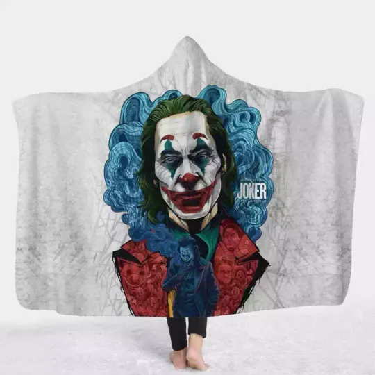 Jokers On White Cloth 3D Hooded Blanket, Warm and comfortable, Gift For Birthday/Chistmas/New Year, For Him/Her