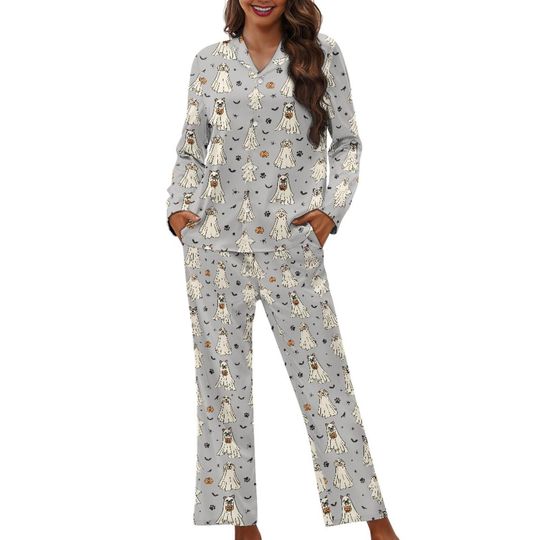 Halloween Dogs Dog Ghost Pumpkin Trick Or Treat Custom Womens OR Mens Unisex Loungewear, Lounge Pyjama Pants  Sizes XS-3XL Plus Size Pyjamas