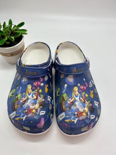 Custom Name Alice in Wonderland Clogs Shoes, Alice Summer Shoes,Princess Sandals