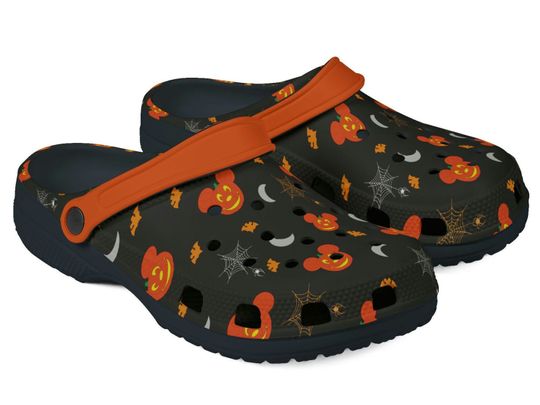 Mickey Halloween Pumpkin Disney Inspired Tropical EVA Foam Clogs (AOP)