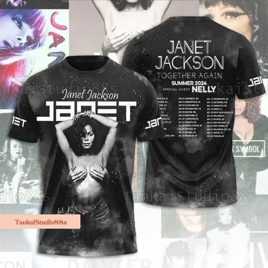 Janet Jackson Shirt, Janet Jackson Together Again 2024 Tour Shirt, Janet Jackson Signature Shirt, Janet Jackson Fan, Jackson Merch