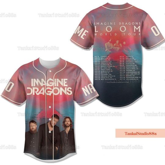 Custom Imagine Dragons Baseball Jersey, Loom Tour 2024 Jersey Shirt, Imagine Dragons Band Fan Shirt, Imagine Dragons 2024 Concert Shirt