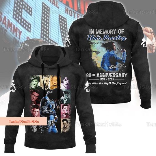 Vintage Elvis Presley Shirt, Elvis Presley 3D Hoodie, Elvis The King Of Rock Adult Hoodie, Elvis 89th Anniversary Shirt, Elvis Lover