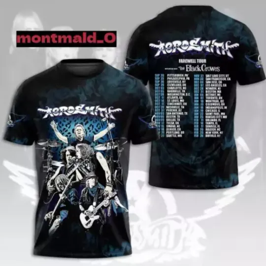 Aerosmith 2024 Peace Out Farewell Tour T-Shirt Music Unisex 3D T-Shirt Gift Fans