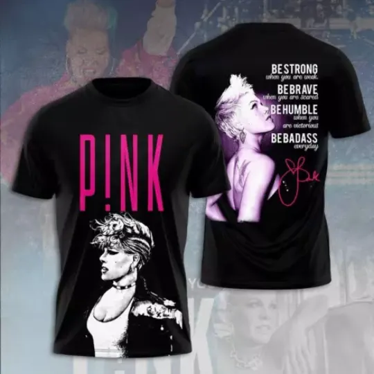 P nk Pink Singer Frauen Tour 3D T-Shirt Merch Gift For Fans Short Sleeves, Cotton Short Sleeve Trendy Shirt