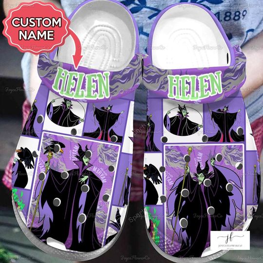 Custom Name Maleficent Shoes, Maleficent Sandals, Disney Witch Shoes