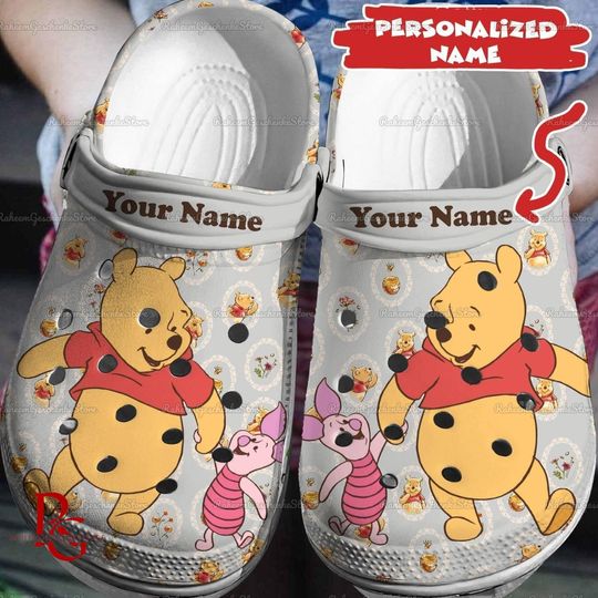 Custom Pooh And Piglet Shoes, Winnie The Pooh Shoes, Pooh Sandals