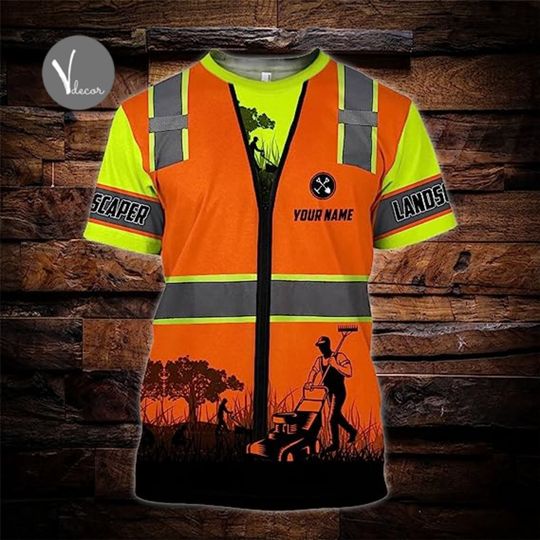Personalized Landscaper T-shirt, Custom Name Landscaper Lover Shirt, Gift For Landscaper Lovers, Father's Day Gift, Landscaper Shirt For Him