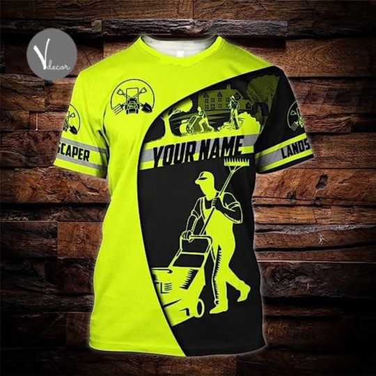Personalized Landscaper T-shirt, Custom Name Landscaper Lover Shirt, Gift For Landscaper Lovers, Father's Day Gift, Landscaper Shirt For Him