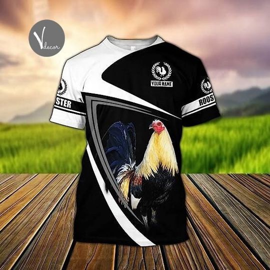 Personalized King Rooster T-shirt, Custom Name King Rooster Shirt, Gift For Rooster Lovers, Father's Day Gift, Rooster Shirt For Him