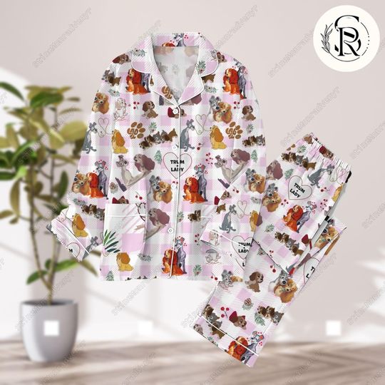 Lady And The Tramp Pajamas Set, Disney Lady Tramp Pajamas Pants