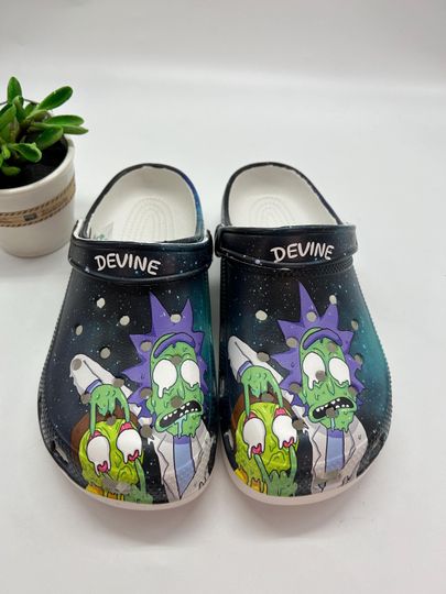 Custom Rick and Rickandmorty Clogs Shoes, Rick n Rickandmorty Summer Shoes