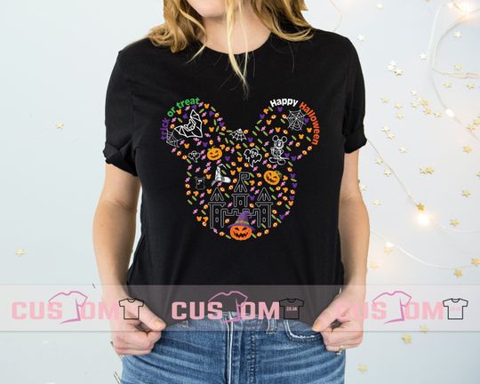 Disney Halloween 2023 T Shirt, Mickey Head Halloween Shirt
