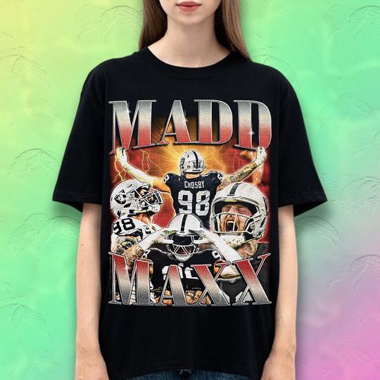 Maxx Crosby Shirt Vintage 90s #98/Defensive end Homage Retro Classic Graphic Tee Bootleg Best Seller Unisex Sport Shirt Gift