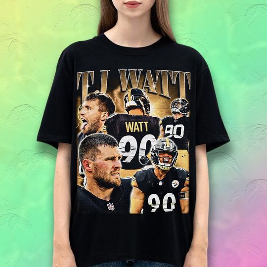 Vintage 90s Graphic Style TJ Watt T-Shirt, TJ Watt shirt, Vintage Oversized Sport Tee, Retro American Football Bootleg Gift