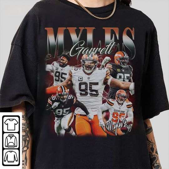 Vintage 90s Graphic Style Myles Garrett T-Shirt, Myles Garrett Shirt, Cleveland Football Shirt, Vintage Sport Shirt