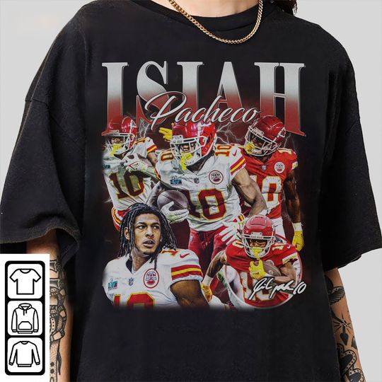 Vintage 90s Graphic Style Isiah Pacheco T-Shirt, Isiah Pacheco Shirt, Kansas City Football Shirt