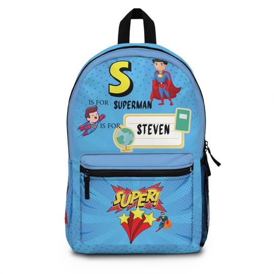 Superman Backpack,Roomy and Durable Bag,Kids School Bag,Superhero Book Bag,Comic Fan Gift,Custom backpack