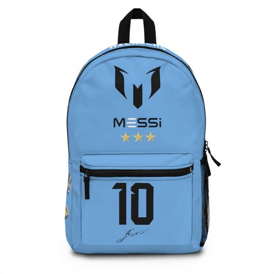 Messi Backpack with your Name - Custom Gift -  Children's Soccer Backpack -Stickers Design - Great Quality - Sports School Bag