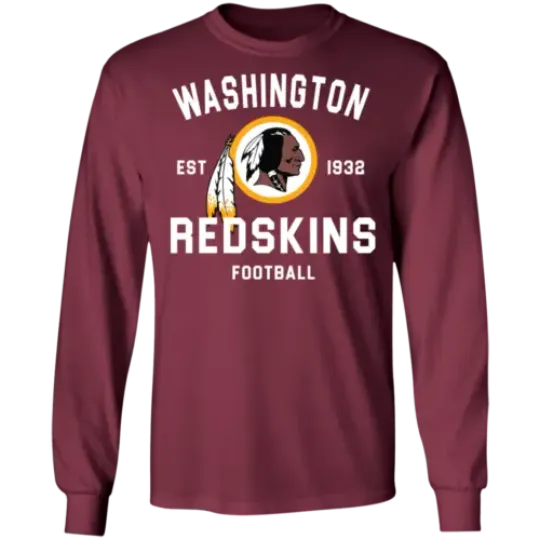 Men's Washington REDSKINS HTTR W Save the Name Long Sleeve Shirt | American Football Shirt | Sport Lover Gift