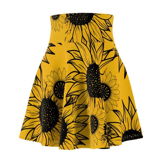 Copy of Women's Sunflower Yellow Skater Skirt