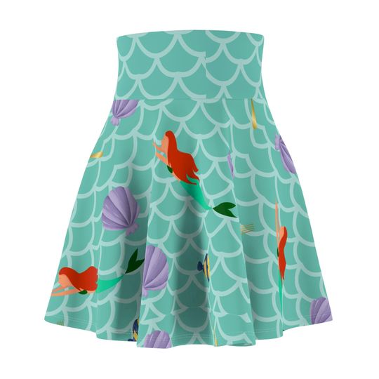 Women's mermaid fish fork Skater Skirt