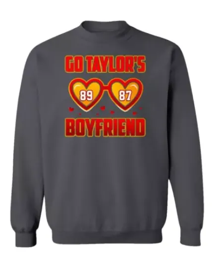 Go Taylors Boyfriend 89 87 Kansas Football Fans Gift Unisex Crewneck Long Sleeve Shirt