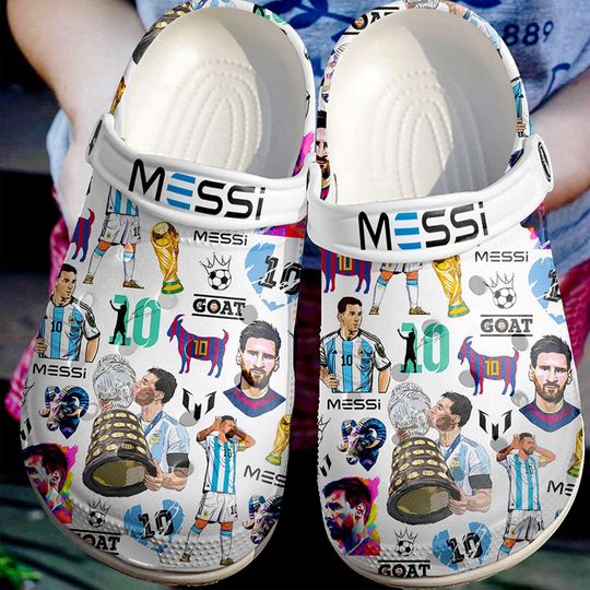 Lionel Messi Clogs, GOAT Theme, Holiday Present, Gift for Football Lovers