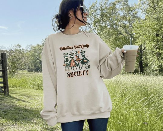 Childless Cat Lady Kamala Sweatshirt, Halloween Witch Feminist Election Crewneck